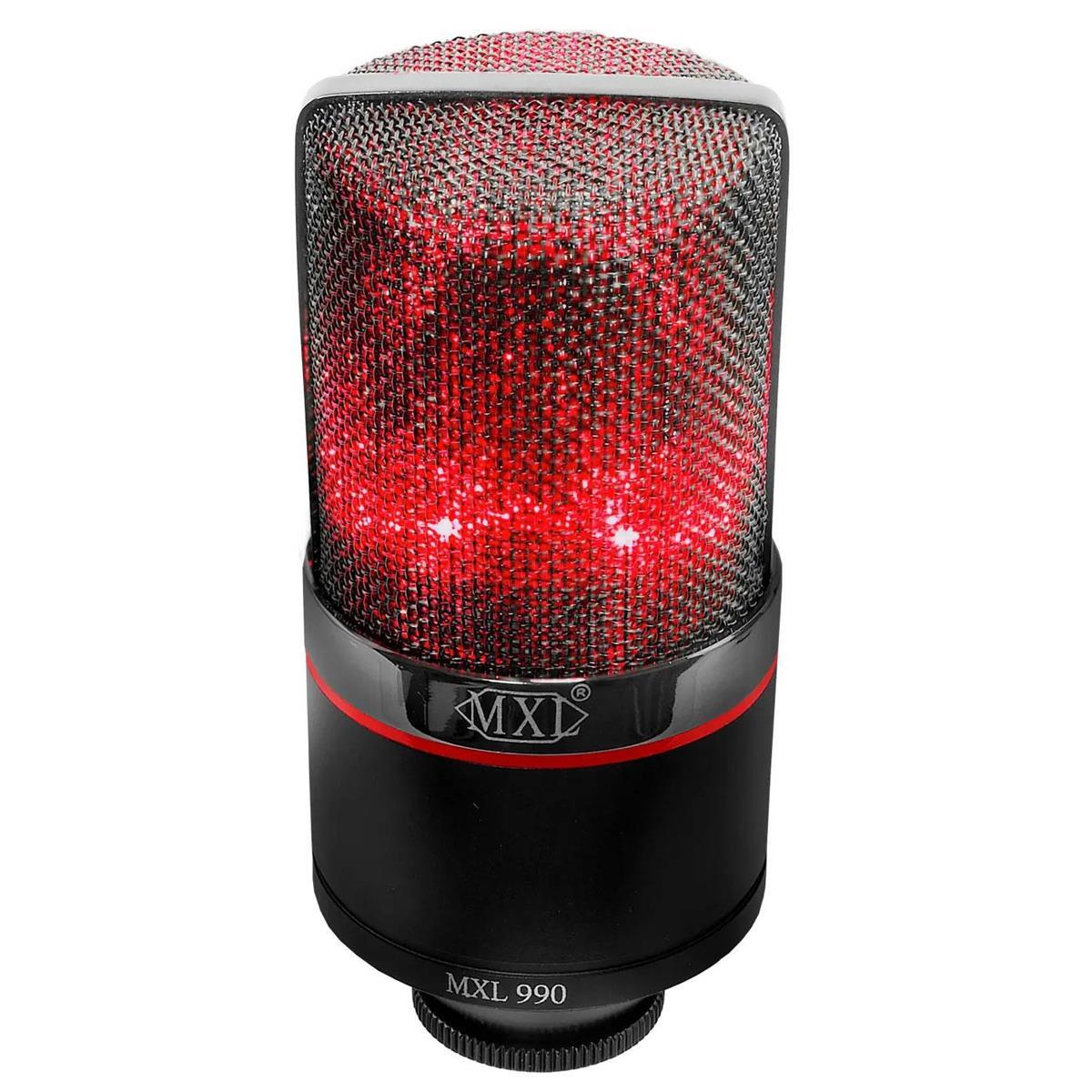Вокальный конденсаторный микрофон MXL 990 Blaze с красным светодиодом #990 BLAZE
