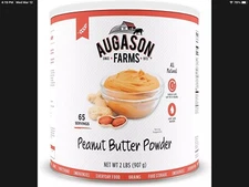Augason Farms Peanut Butter Powder BB 06/2025 No. 10 Can  2lbs. Milkshakes