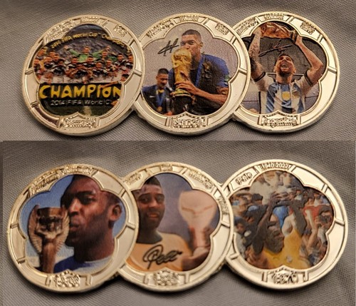 Pele Silver Coin 3 World Cup Wins Signed Messi Mbappe 2023 PSG Inter Miami MLS U - Picture 3 of 24