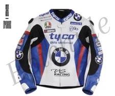 BMW MOTORRAD TYCO NEW LEATHER RACING JACKET ARMOR PROTECTED CE APPROVED FOR MENS