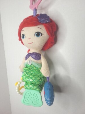 Disney Baby Ariel Little Mermaid Plush Crib Car Seat Stroller Activity Toy  Pull
