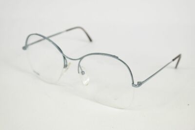 Lunettes Vintage Nylor Demi-monture Bleue Métal - Taille 55[]16 135, NOS (neuf Ancien Stock)