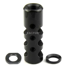 Competion Full Size Muzzle Brake 1/2x28 TPI for .223 w/ Crush Washer & Jam Nut