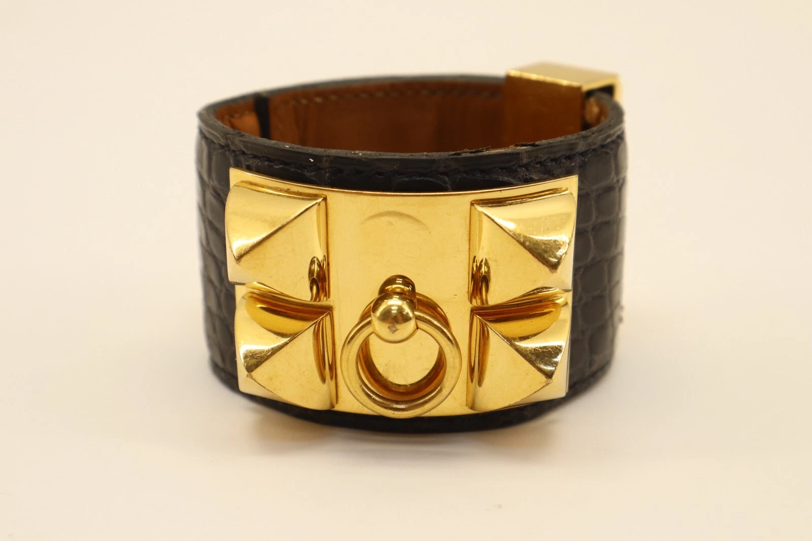 HERMÈS Bracciale Hermes Paris Croc in rilievo collier de chien 8 pollici