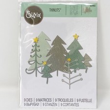 Sizzix Thinlits Pine Forest Cutting Dies Winter Christmas Trees 664983 NEW