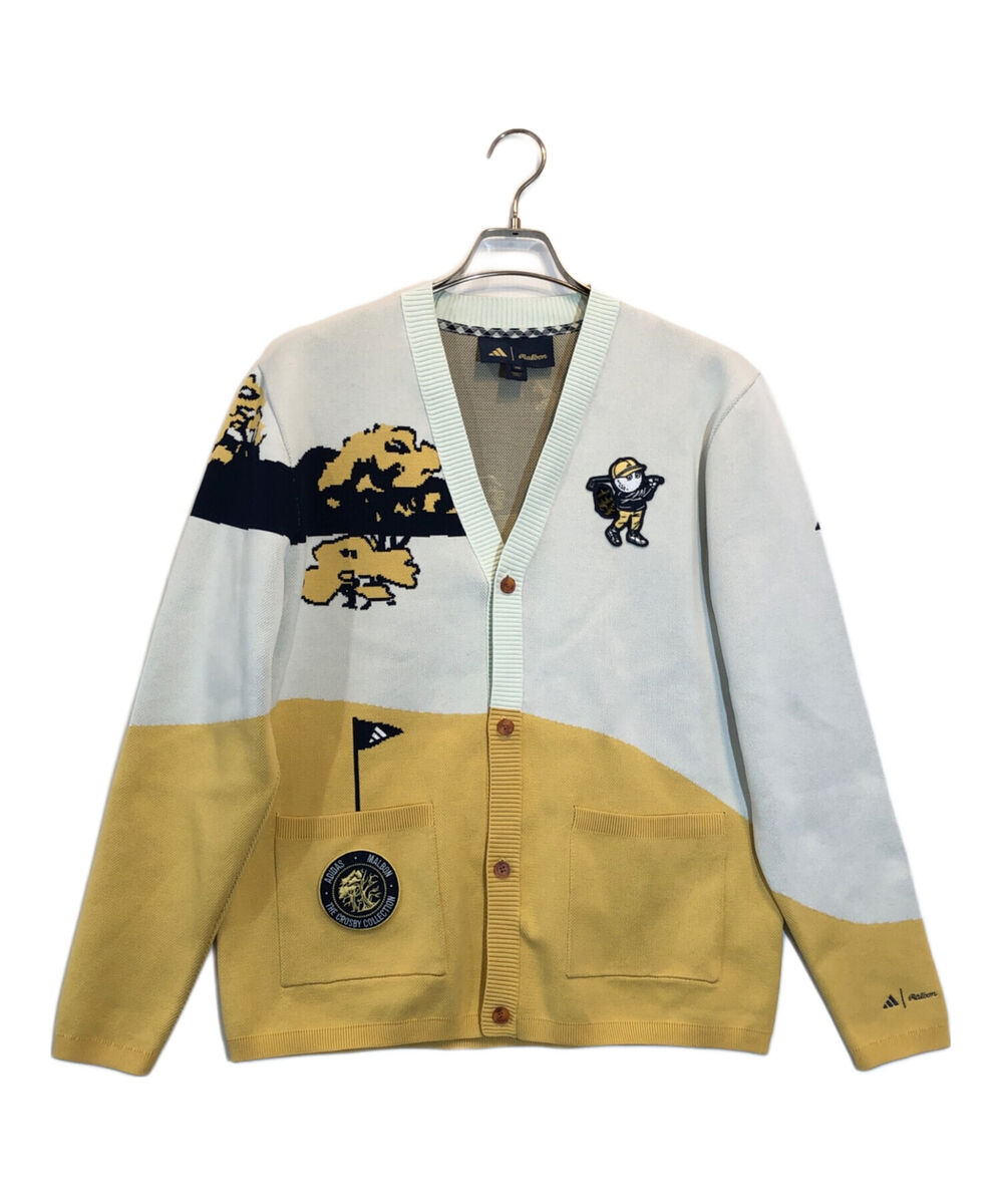 adidas × MALBON GOLF graphic cardigan Size: M Yellow Men adidas × MALBON GOLF graphic cardigan Size: M Yellow Men