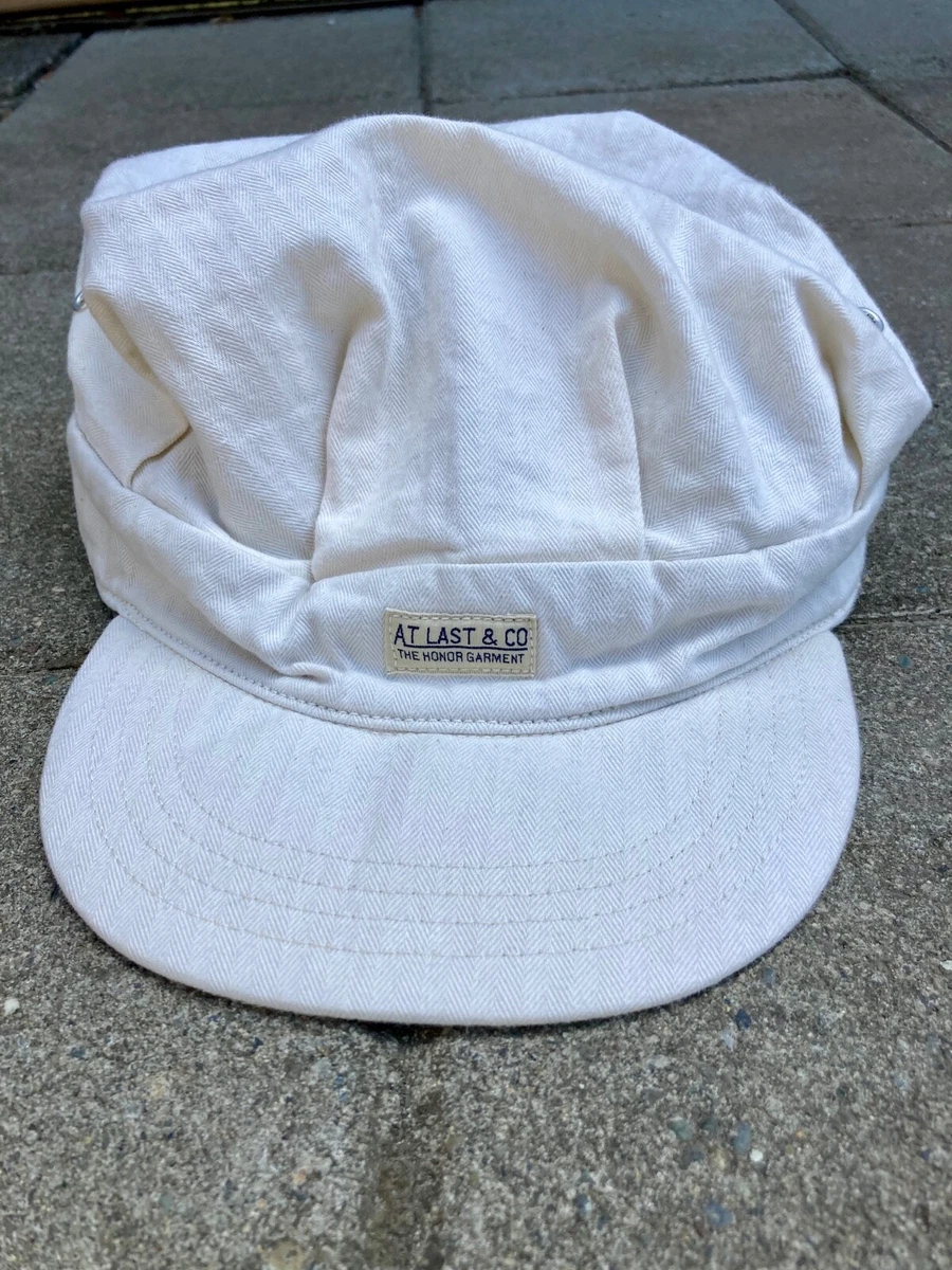 At Last & Co White Cotton Work Cap Size 7 1/4 Japan Hat