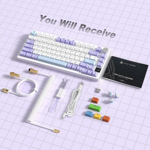 AJAZZ AK820Pro Wireless RGB Mechanical Keyboard 82 Keys with Coiled USB-C Cable - Picture 3 of 11