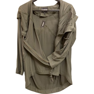 New EXPRESS OLIVE JACKET SIZE M LAGENLOOK ASYMMETRICAL NWT PRIORITY!