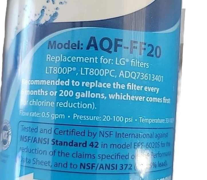 Aqua Crest AQF-FF20 Refrigerator Water Filter New Sealed - Brand New In Plastic - Image 3 of 3