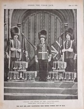 1899 Druck Boer War Farben & Trommeln der Coldstreamers