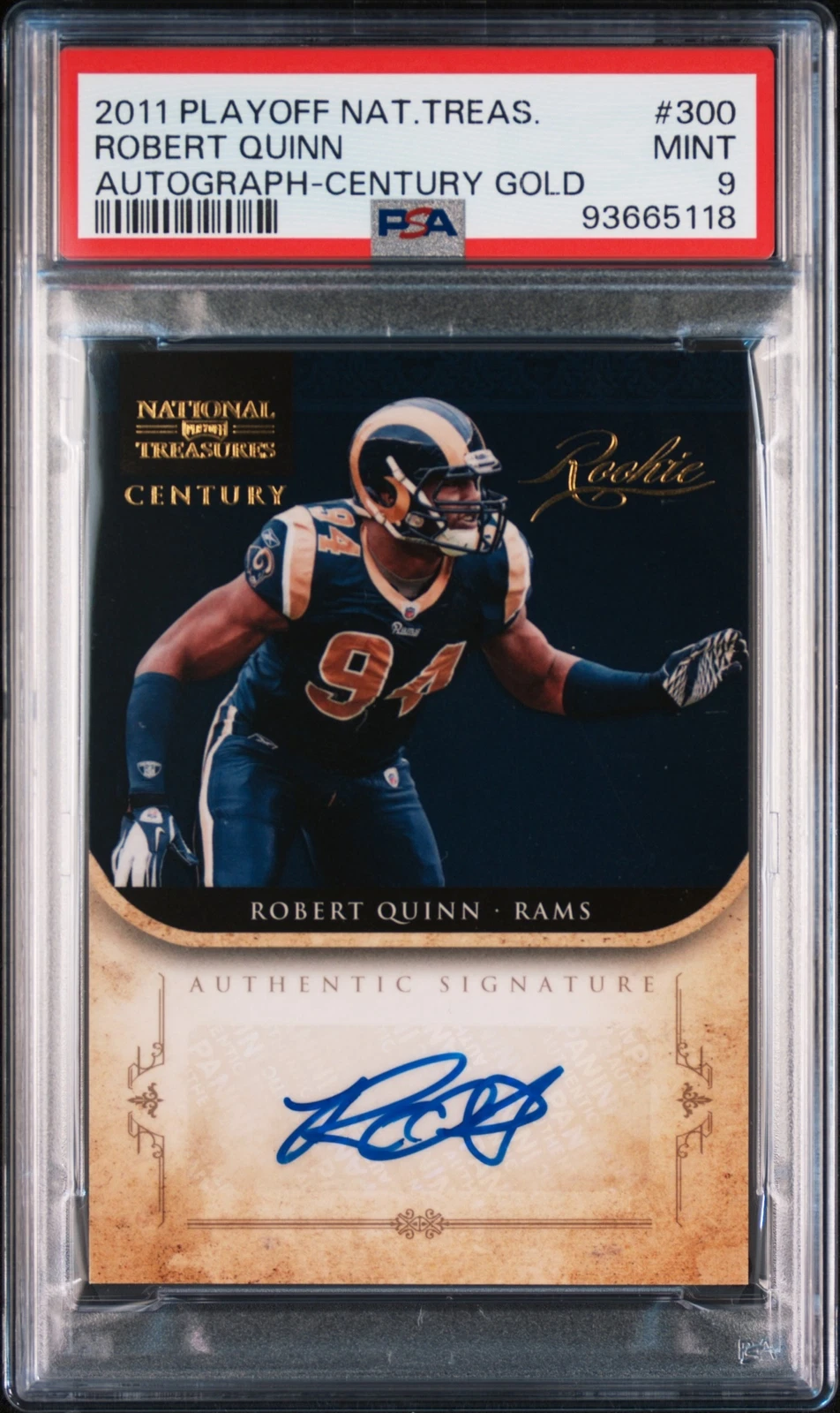 Robert Quinn Playoff National Treasures #300 Autograph-Century Gold