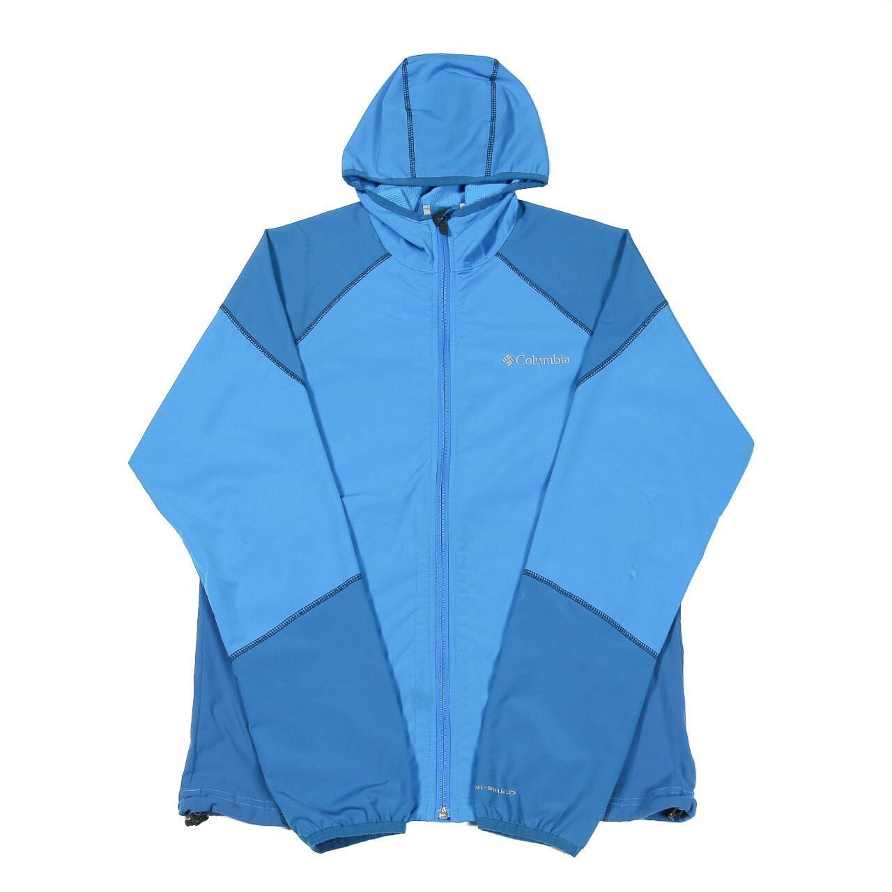 Columbia Omni-Shield Luz Chubasquero Mediano Abrigo Cremallera Completa Capucha