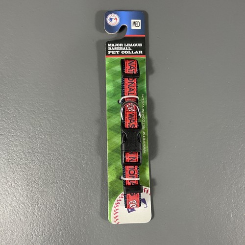 Collier pour animaux de compagnie moyen Washington Nationals rouge et bleu chat MLB sports de baseball - Photo 3 sur 24