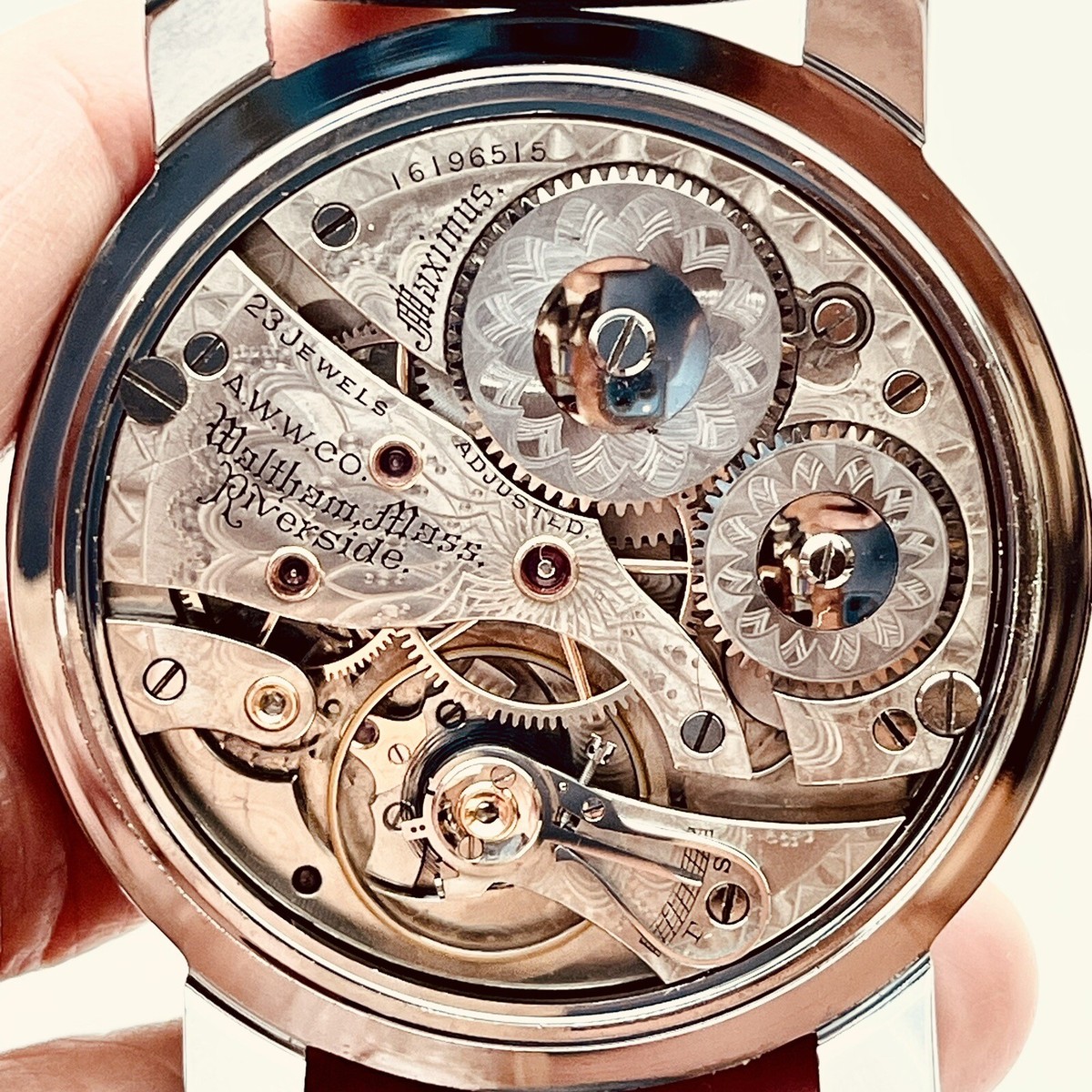 SERVICED 1907 Waltham 16S 23J MAXIMUS Riverside Wrist Pocket Watch