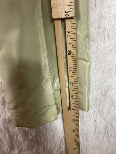 Pantalón Donna Karan Bergdorf Goodman etiqueta negra 100% seda verde talla 12 - Imagen 10 de 14