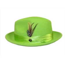 Bruno Capelo Hat Australian Wool Crushable Fedora Giovani UN119 Lime Green