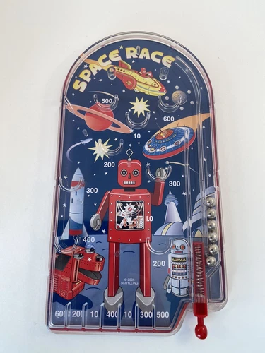 Classic 2006 Schylling Space Race UFO Pinball 10 Inch Toy
