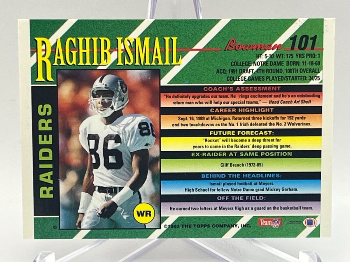 1993 Bowman NFL Football FOIL Card #101 Raghib Ismail WR #86