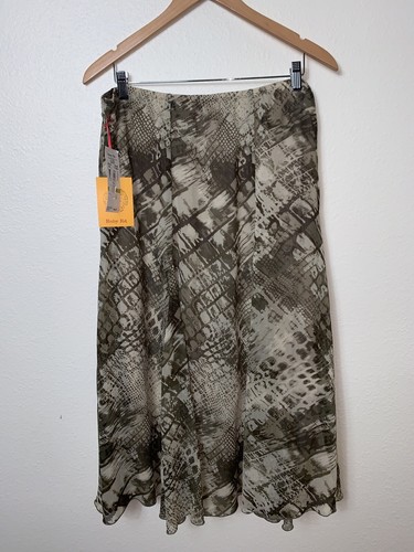 NWT Ruby Rd Women's Gored Skirt Size 14 Croc Print Ankle Length Elastic Waist - Picture 4 of 8