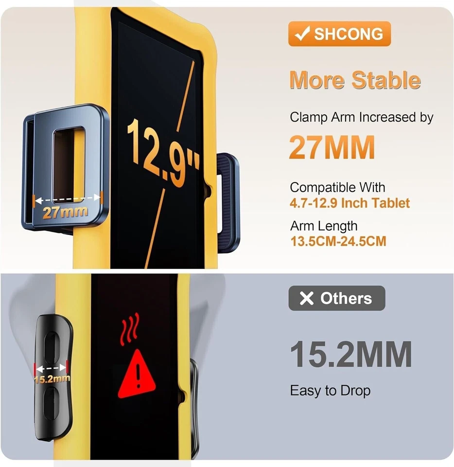 Tablet Ipad Phone holder for car mount headrest Universal 4.7~12.9" Tablets - Image 4 of 4