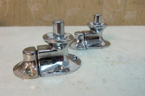 TWO Vintage NOS CHROME Cupboard Cabinet Door Latches Catches