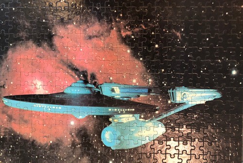 Vintage Star Trek Puzzles - ENTERPRISE & FACES OF THE FUTURE COMPLETE MB 4993 - Picture 7 of 11