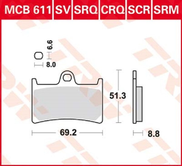 Bremsbelag Vorne MCB 752TRQ TRW Lucas Suzuki