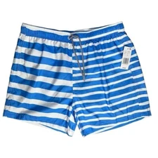 Boardies Men's XL Blue Striped Swim Trunks Boardshorts NWT