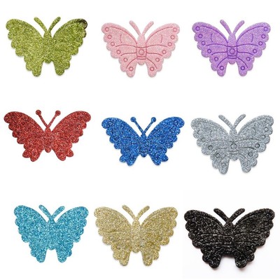 Self Adhesive Glitter Butterflies 12 Pack Wedding Favour Box Decoration Craft