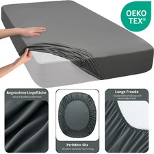 Bettlaken Spannbettlaken 100% Baumwolle Jersey Öko-Tex Spannbetttuch Laken
