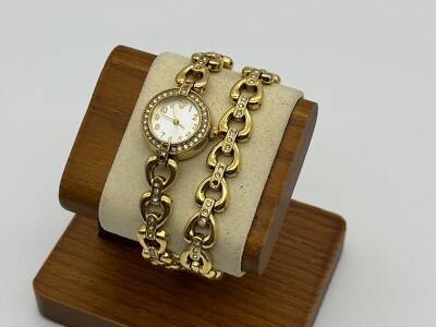 DISNEY MICKEY MOUSE TIME WORKS GOLD ICON WATCH w/ EXTRA LINKED BRACELET BAND MIB