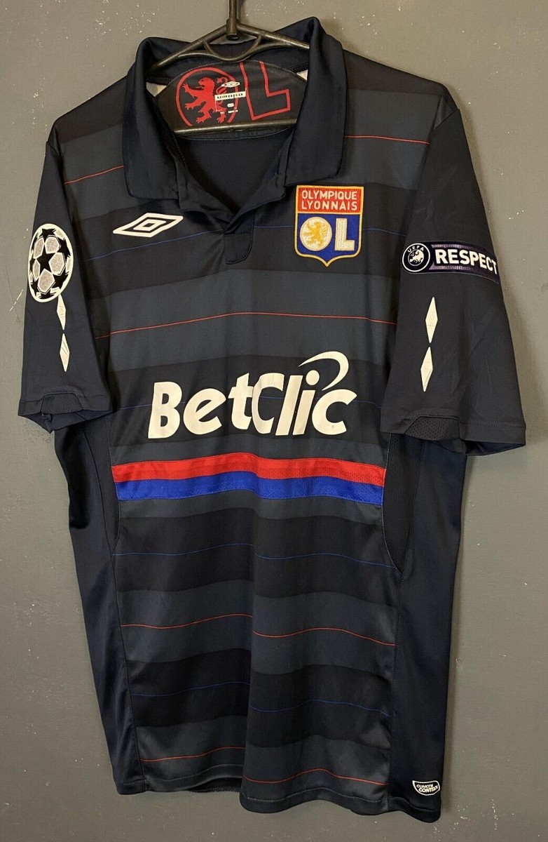 MENS LYONNAIS OLYMPIQUE 2009/2010 UEFA LYON FOOTBALL SOCCER SHIRT