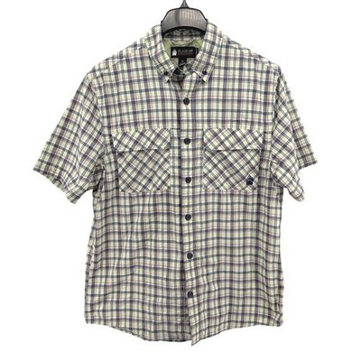 Alaskan Hardgear Button Down Mens Medium Pre-Owned Shirt Green Plaid Vent Back
