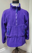 Vtg Woolrich 1/2 Zip Polartec Fleece Purple Medium Anorak Jacket USA Made