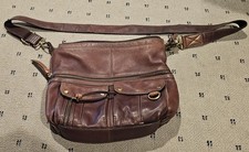 Vintage FOSSIL Morgan Brown CowHide LEATHER Traveler Messenger CROSSBODY