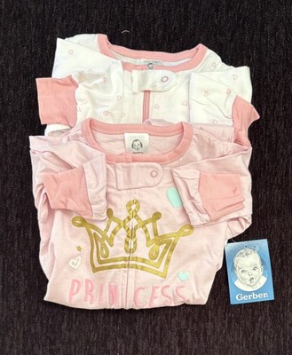 GERBER FOOTED SLEEPER - 0-3 Months - SET OF 2 - NWT