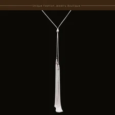 Gold Plated Haute Couture Long Tassel Sweater Necklace Beautiful Fashion Jewelry