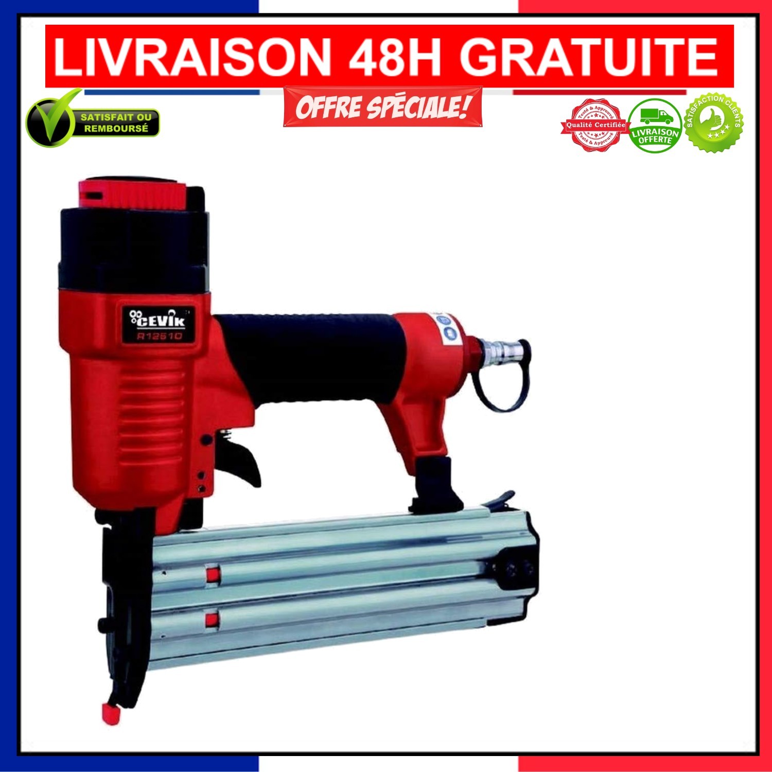 Cloueuse pneumatique Cevik R12/51D pour fixer les plinthes