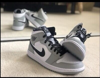 Size 7 - Jordan 1 Mid Light Smoke Grey for sale online | eBay