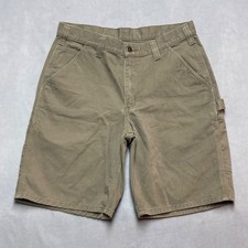 Carhartt 100245-301 Shorts Mens 34 Army Green Washed Twill Carpenter Work 10"