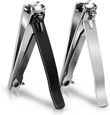 Large Nail Clippers 2-Pack, Sharp Stainless Steel Fingernail Toenail Trimmers
