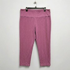 Terra  Sky Womens 1X Plus Capri Leggings Mauve Pull On Stretch Casual