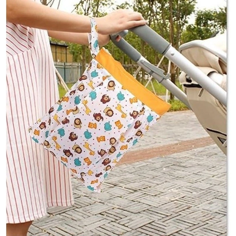 Bontime Wet Bag Diapers Laundry Swim Suit Pouch Stroller Double Zip Expandable - Image 2 of 4