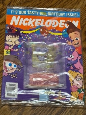 Vintage Nickelodeon Magazine 10th Birthday Issue SEALED Sponge Bob Card 3D AC2