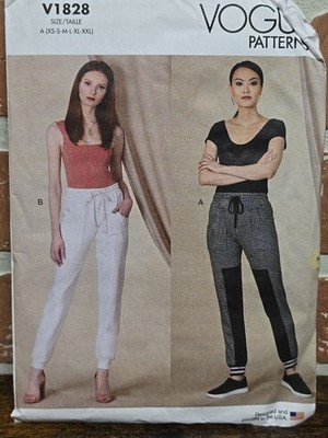 Vogue V1828 Sewing Pattern Misses And Misses Petite Track Pants FF Easy Sz 4-26