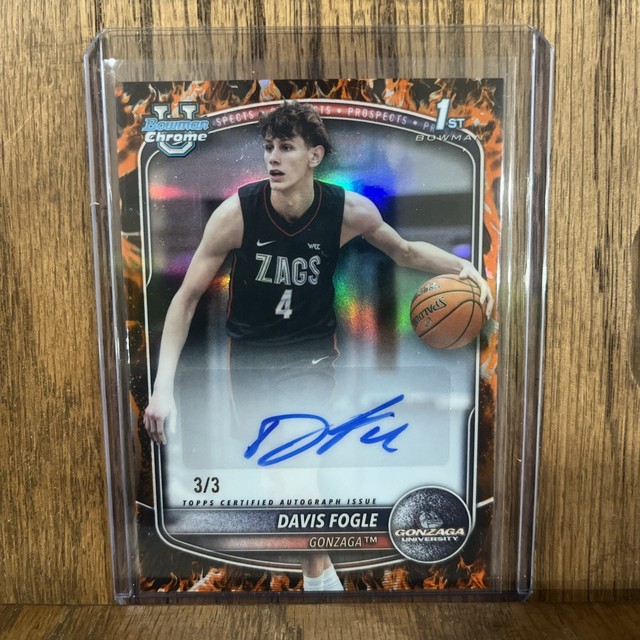 2025 Bowman Chrome Prospect Autograph Davis Fogle Firefractor 3/3 1st Bowman