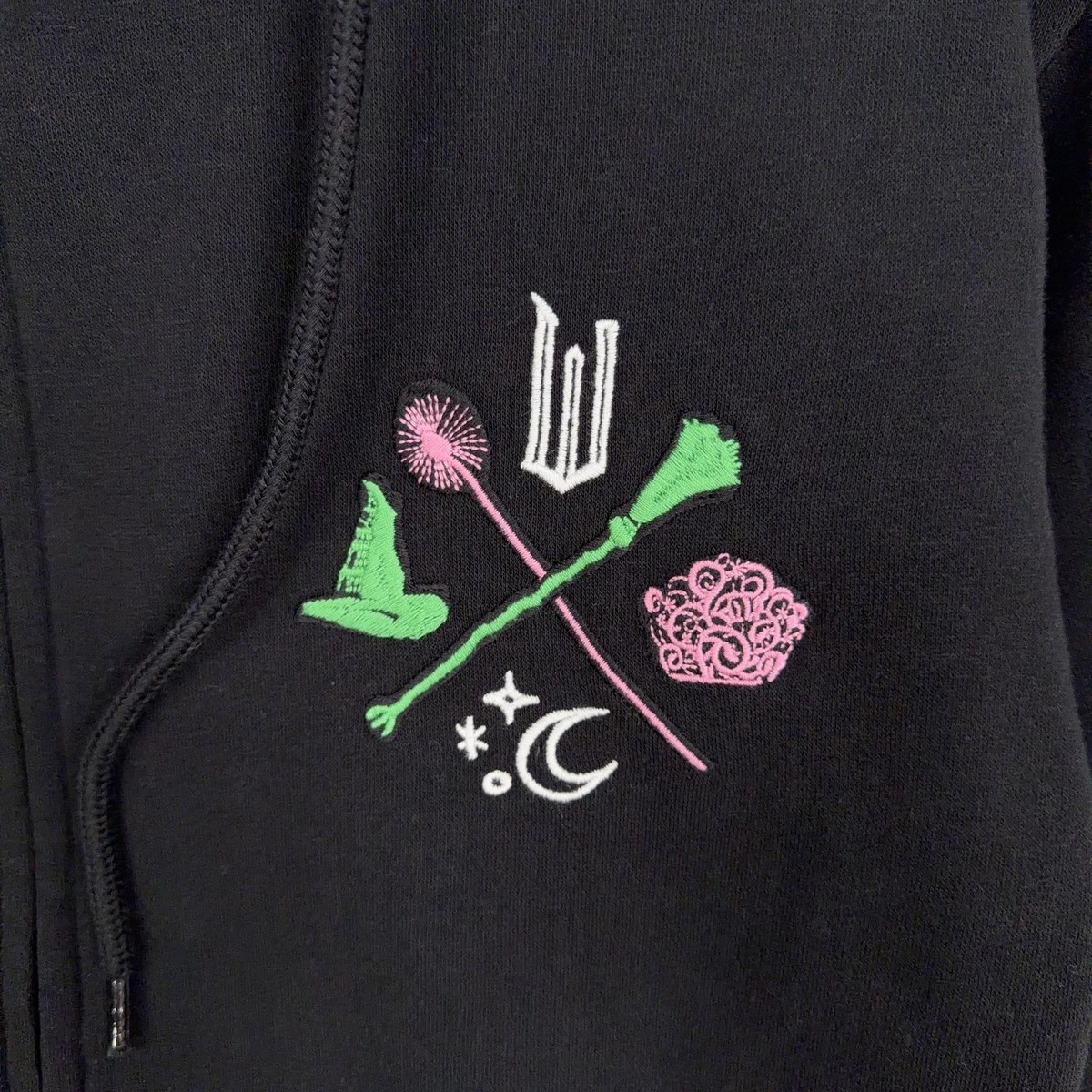 Wicked Hoodie Adult XS Black Full Zip Fleece Wicked Logo Graphic