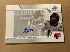 Alexander Hollins 2025 Upper Deck CFL Game Used Autograph BC Lions