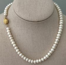 Vintage Genuine Real Pearl Necklace Beaded 17"